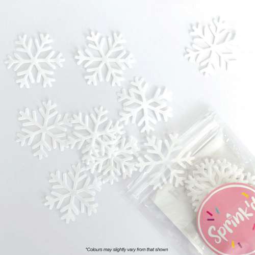 Edible Wafer Snowflakes - White - Click Image to Close